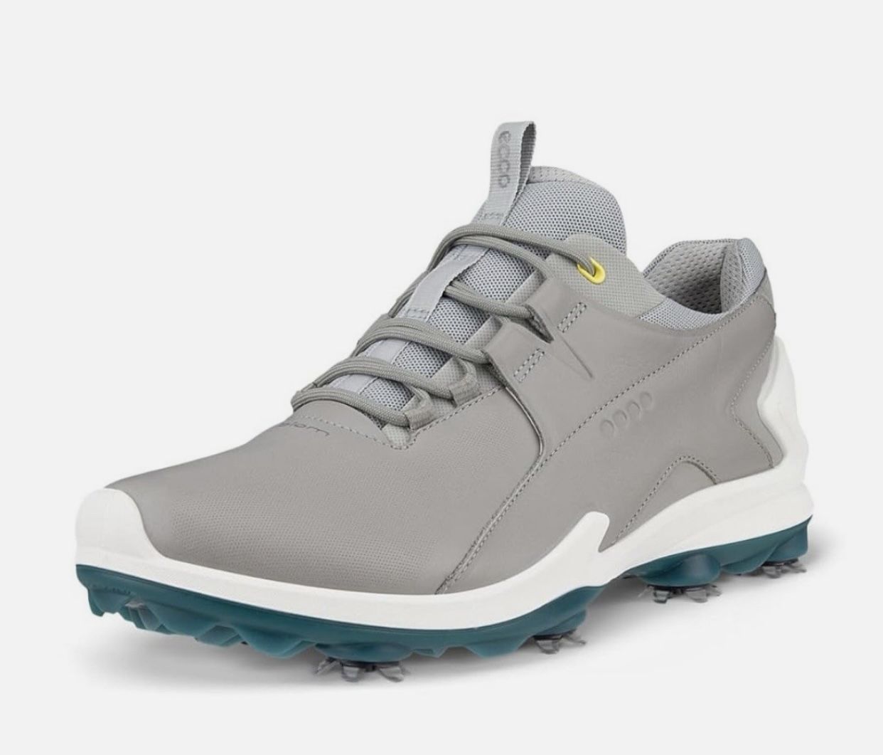 ECCO Biom Tour Golf Shoes Mens 42/9-9.5 Gray Leather Lace Up Waterproof Spiked