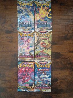 Lot of 6 Pokemon Sword and Shield factory sealed booster packs