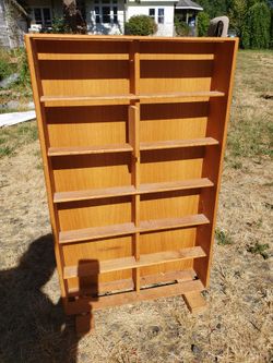 Wide Media Shelves Golden Oak