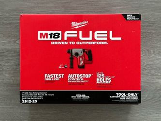 New Milwaukee M18 FUEL 18V Lithium-Ion Brushless Cordless 1 in. SDS-Plus Rotary Hammer (Tool-Only). $280