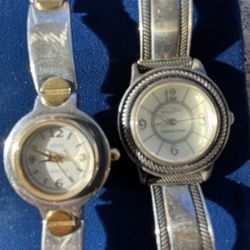 2 Vintage Ecclissi Women Watches .925 Sterling Silver 