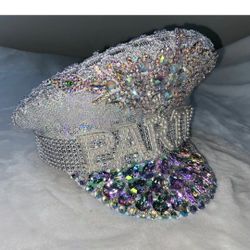 Women Sequin Burning Bride to be Hen's Party hat Handmade Luxury Sergeant Cap