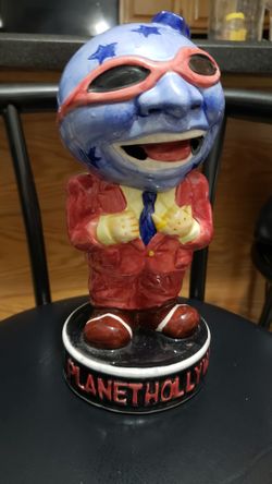 Ceramic Holder Collector Item  Planet Hollywood Souvenir  For Stationary, Plant Or Flowers 