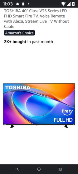 unopened Toshiba Class V35 Series LED Smart TV 40 inch fire tv