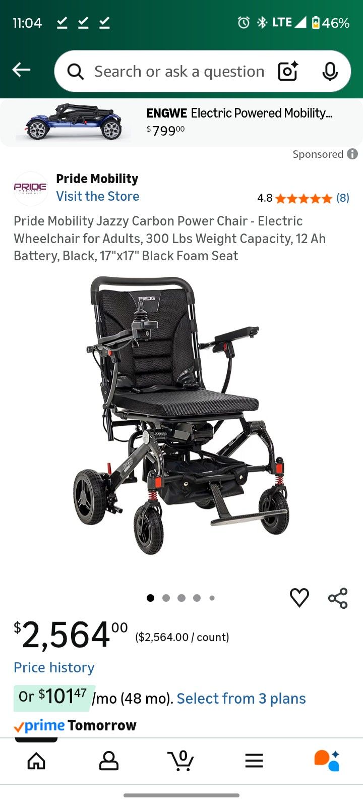 Pride Mobility Jazzy Carbon Fiber Elite Ultra-lightweight E-Chair, Wheelchair, Scooter.