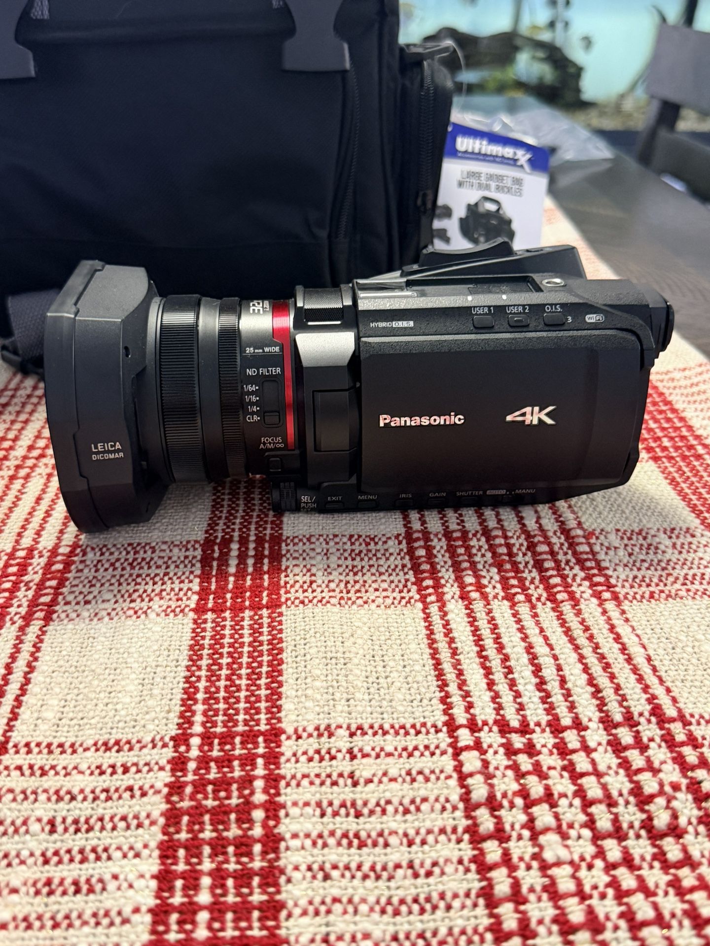 Panasonic AG-CX350 4K Professional Video Camcorder with 2 Pack 64GB SanDisk Memory Card + Case + Tripod + Wideangle Lens + LED Flash + Microphone + Fi