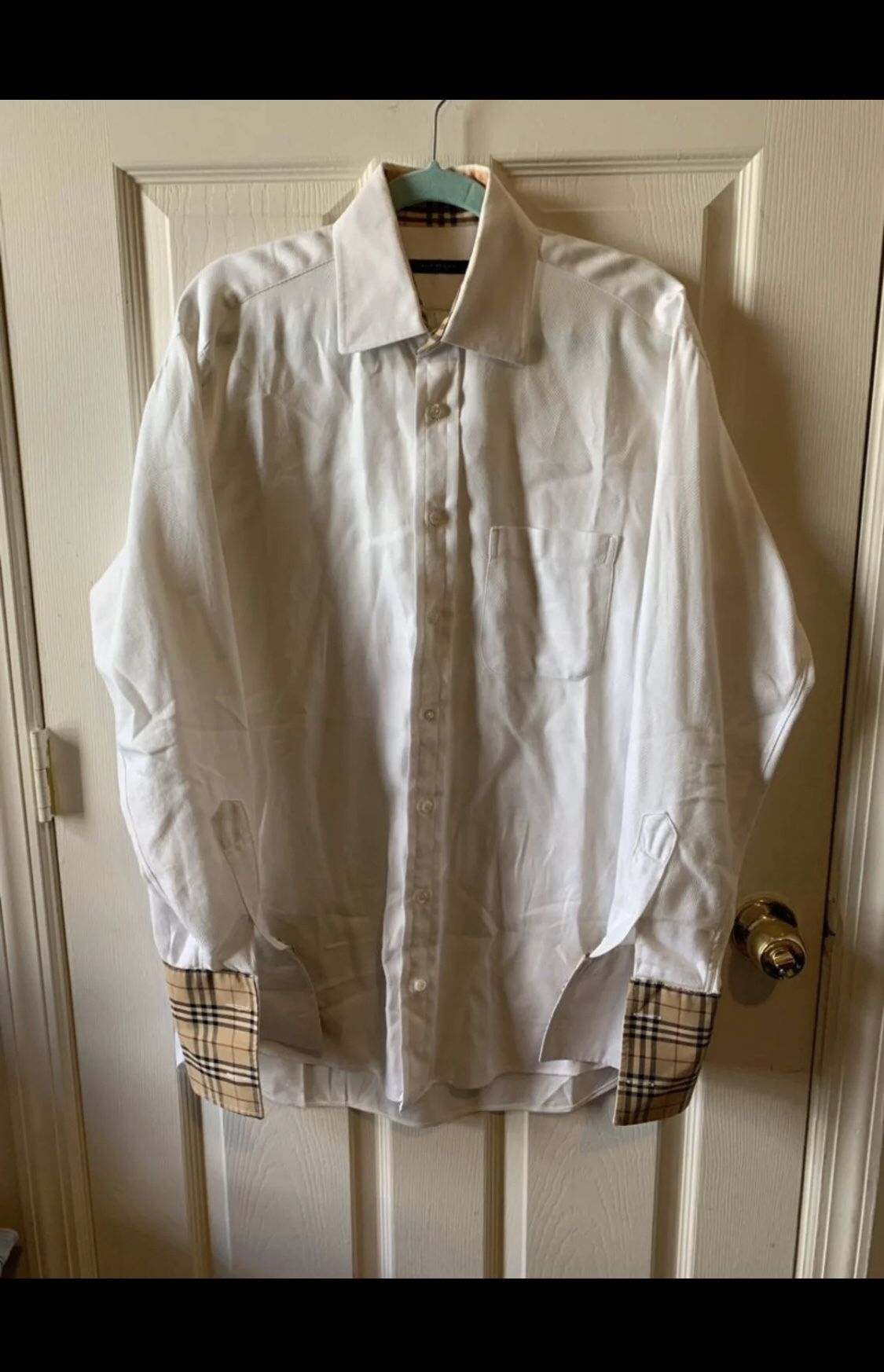 Burberry White Mens shirt size Small