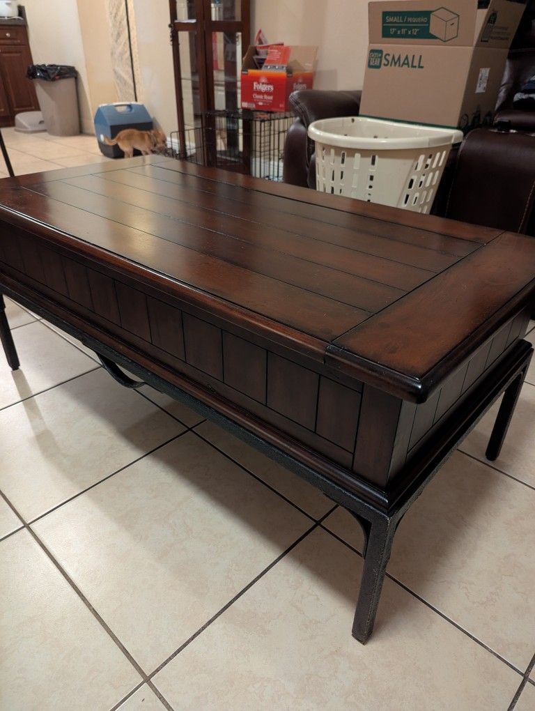 Coffee Table Slide Top Storage