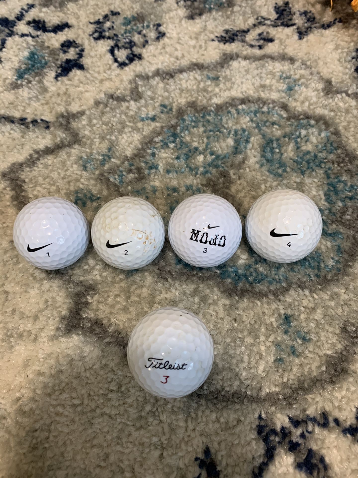 Nike and titleist golf balls
