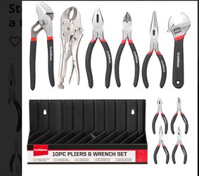 10PC Pliers and Wrench Set