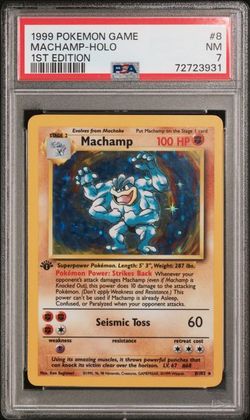 1999 Pokemon Game 8 Machamp-Holo 1st Edition