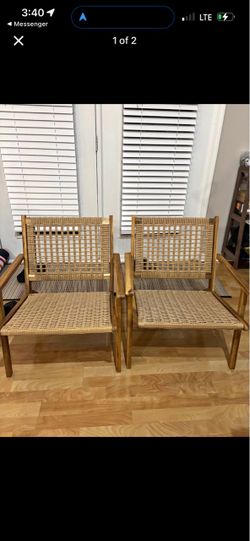 2 New Wood Acacia Outdoor Chairs