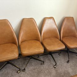 1978 MCM Tan Alligator Swivel Chairs