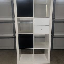 59”x 31”x 15.4” Cubby  Storage Unit With 2 Drawers 