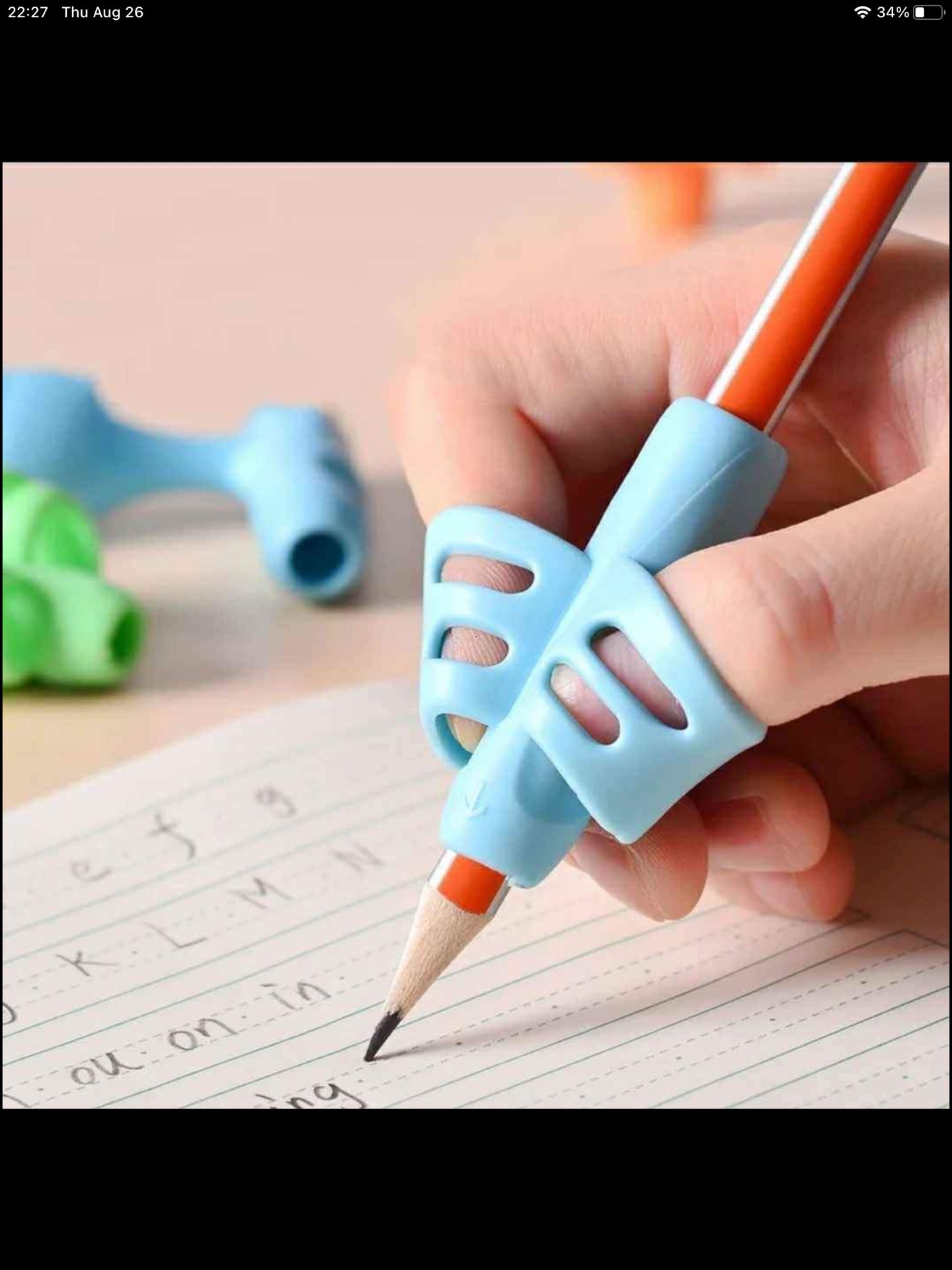 Five count of 3 finger silicone pen grips