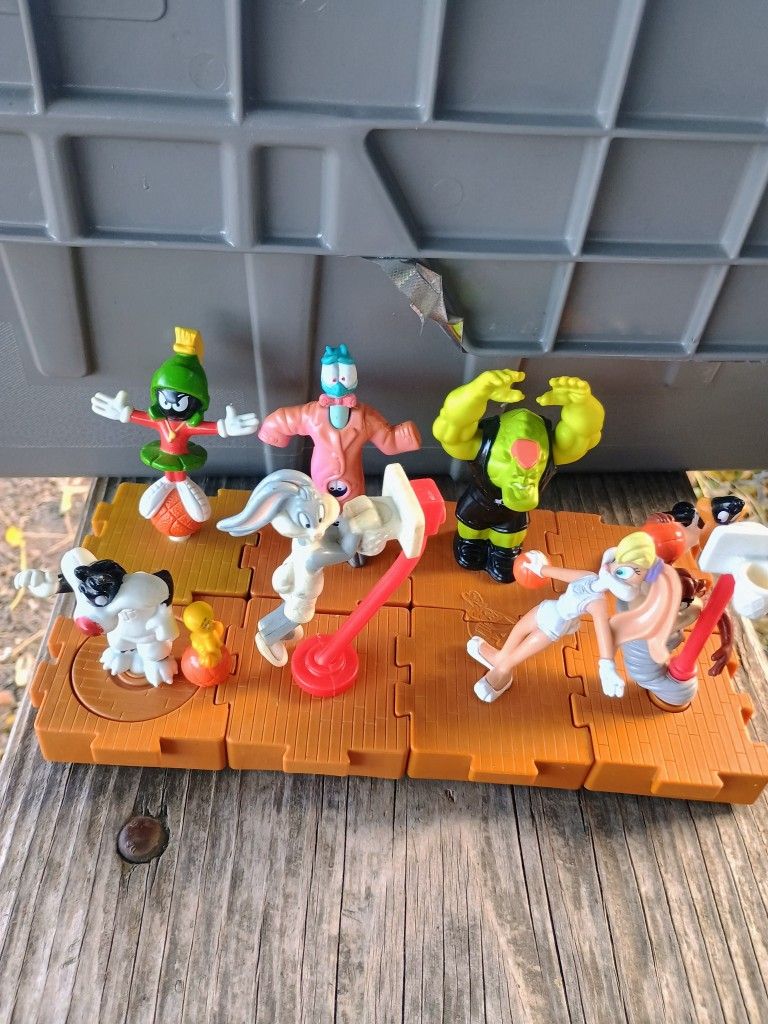 COMPLETE SET 8 1996 MCDONALD'S HAPPY MEAL SPACE JAM LOONEY TUNES WARNER TOYS Vintage