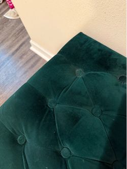 Beautiful emerald green velvet bench