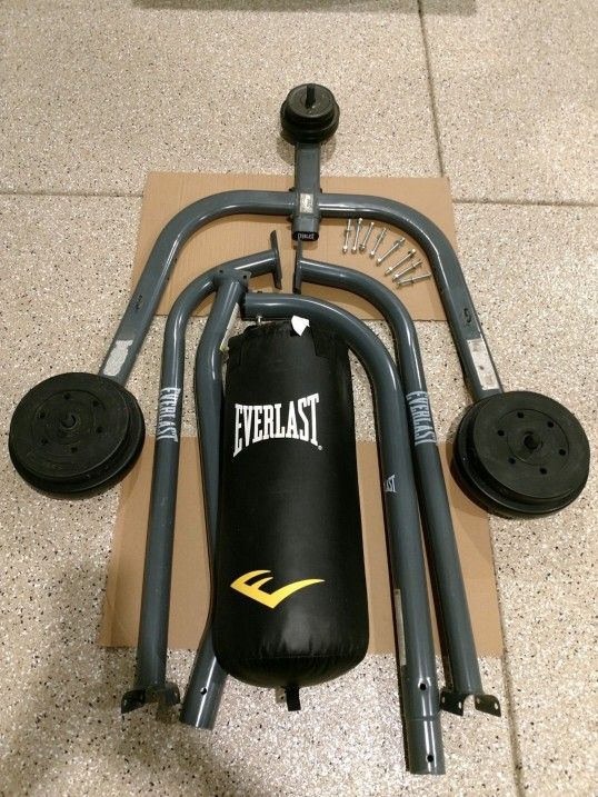 40lb Punching Bag, Stand & Weights