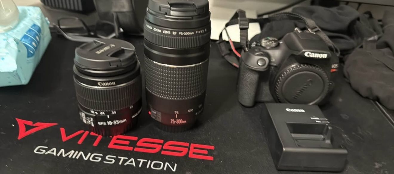 Cannon T7 Camera Comes With Two Lens Charger An Battery