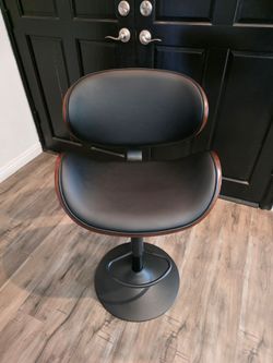 Bar Stools Adjustable Height Swivel Faux Leather Armless Barstools