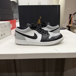 Jordan 1 low white and grey and black 
