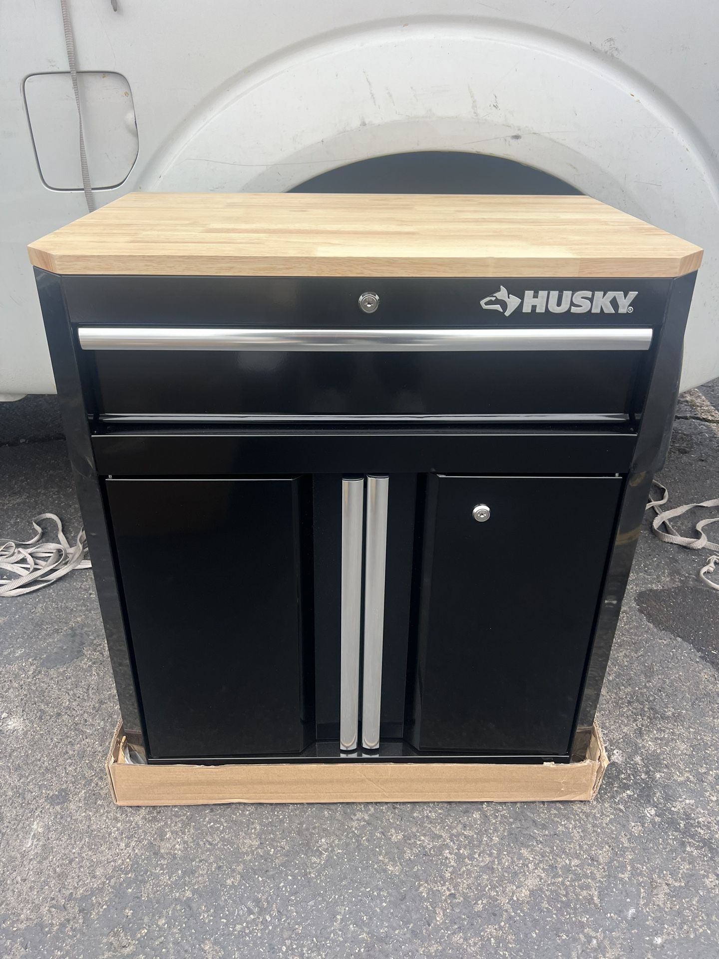 Ready to Assemble 24 Gauge Steel 1 Drawer 2 Door Garage Base Cabinet in Black (28 in. W x 32.8 in. H x 18.3 in. D) 3.2k