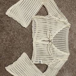 Flowy Crocheted Cropped Cardigan