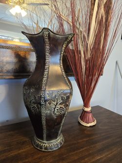 NICE  METAL VASE 19" TALL 
