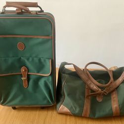 Set of Vintage Polo Ralph Lauren Green Luggage 