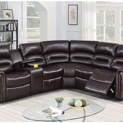 POWER  MECHANISM & USB CHARGER UPHOLSTERY  BONDED  LEATHER  DARK BROWN ☎️1714586,2564 PICK UP PRICE 
