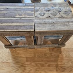 Reclaimed Wood End Tables 