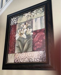 Large Framed Lily Canvas Art