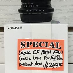 Laowa CF 10mm F4.0 Cookie Lens For Fujifilm X-Mount New 