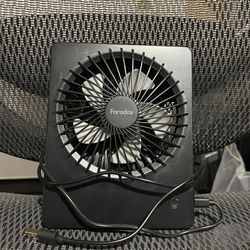 FARADAY Small Table Fans Rechargeable Portable 180°Tilt Folding Desk Fans Battery Operated Personal Fan Ultra Quiet For Home Bedroom Office Desktop, 3