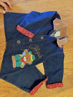 vintage western baby boy denim outfit