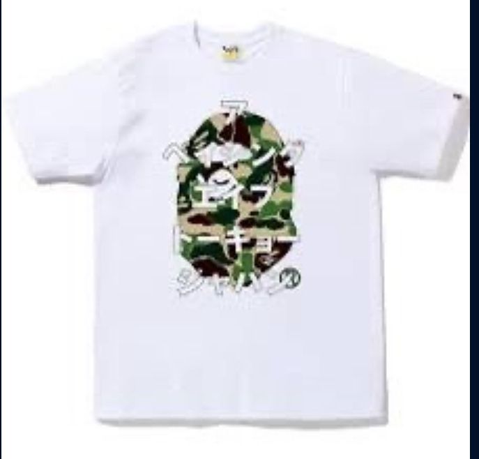 Bape ABC Camo Japanese Letters Tee Shirt Mens Size XL