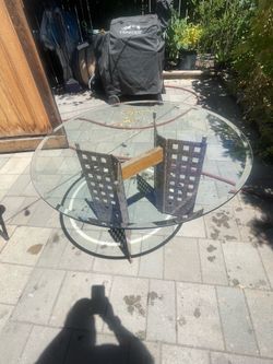 Outdoor glass table