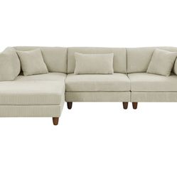 4 Piece Modular Corduroy Sectional