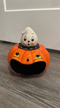 Johanna Parker Pumpkin Ghost Candy Dish