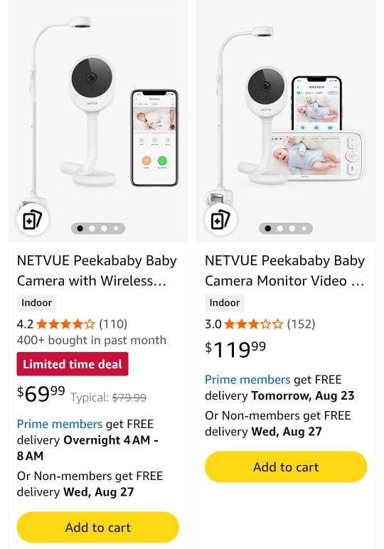 NETVUE Peekababy Baby Camera with Wireless Audio,