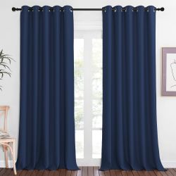 Blackout dark blue curtain, 1 panel 66x102