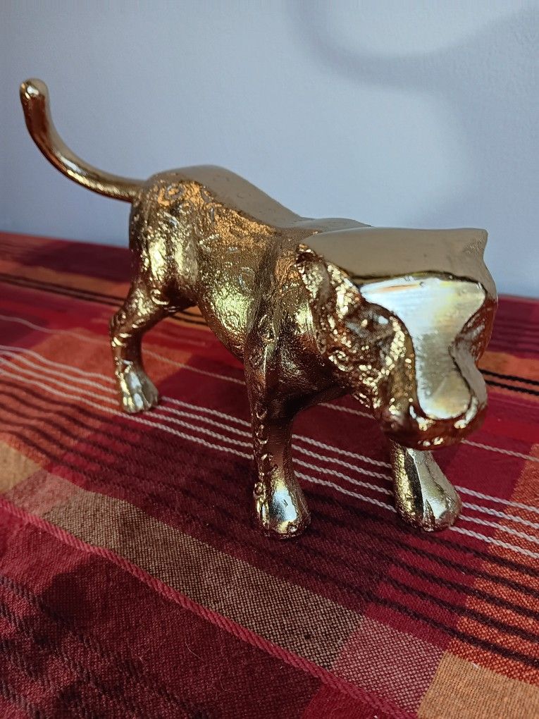 8in Brass Figure Cheetah Leopard Statue