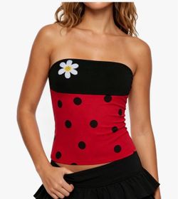 Women’s Polka Dot Lady Bug Tube Top (S)