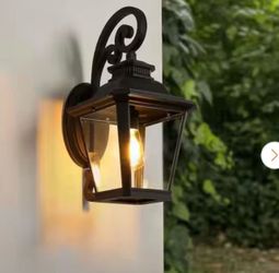 Black 1-Light Outdoor Hardwired Wall Lantern Sconce Outdoor Porch Large Wall Light Fixtures with Clear Beveled Glass