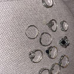12 Pcs Silver Rings 