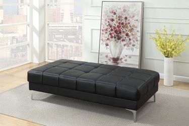 Brand new black or white faux leather oversized ottoman (66" x 33" x 17" H)