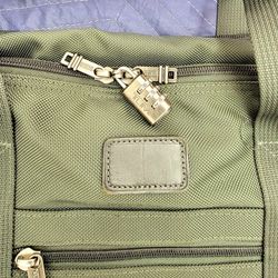 TUMI Green  21"  Expandable weekend / Carry on Ballistic Nylon bag with strap & Combo lock