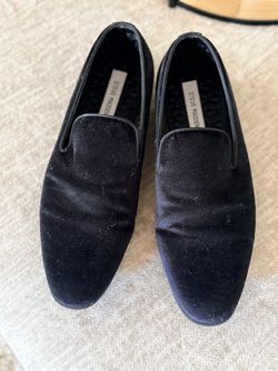 Steve Madden Black Velvet Slip-On Loafers