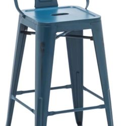 4 METAL COUNTER HEIGHT STOOLS 