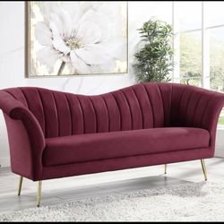 Beautiful Red Velvet Sofa